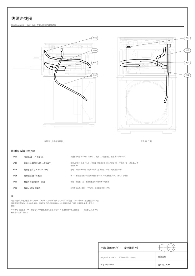 Sheet 13 of 47 from the Nolaka Station design book: Cable routing.
