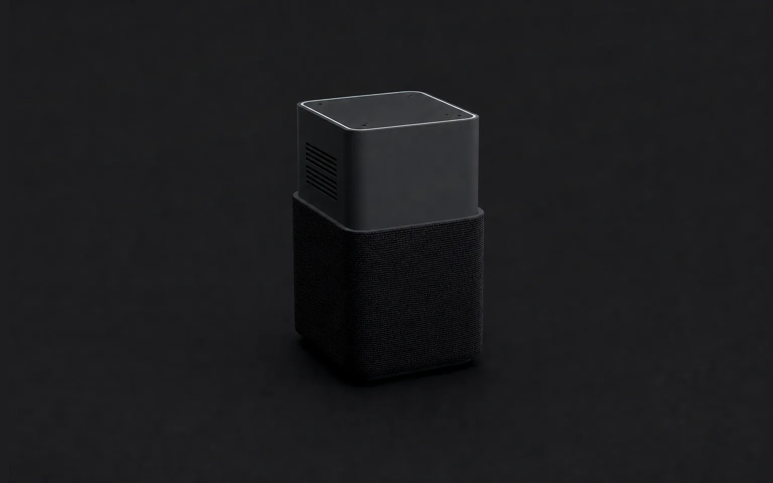 AI-generated concept render of the Nolaka Station on a dark ground, built on our CAD — a front three-quarter view, centred.